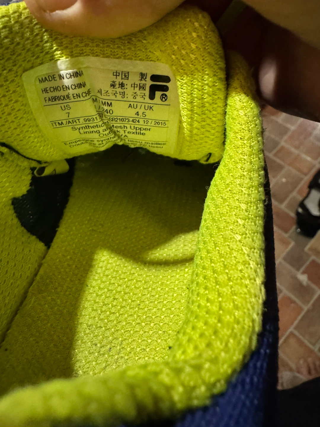 Fila Running Shoes Blue and Yellow Size 7 🏈 - photo 3