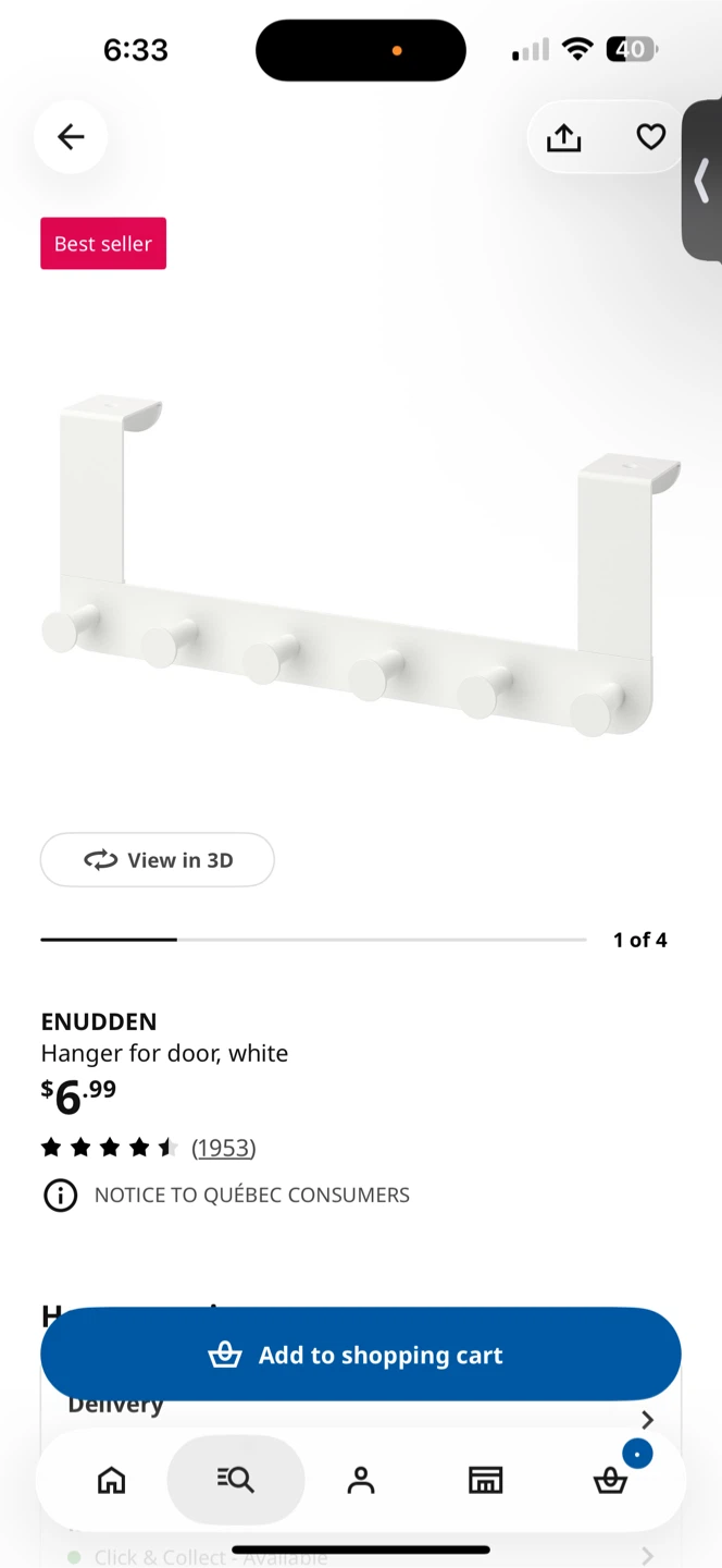 IKEA Enudden door hanger white x 2
