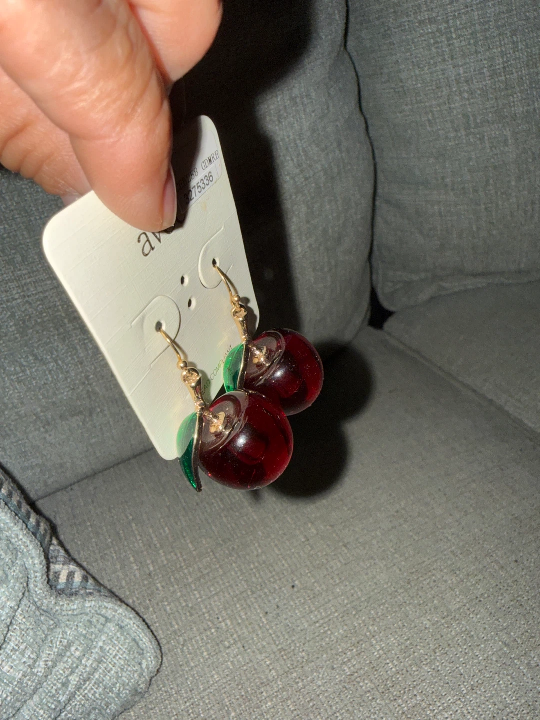 Red Cherry Drop Earrings - photo 2