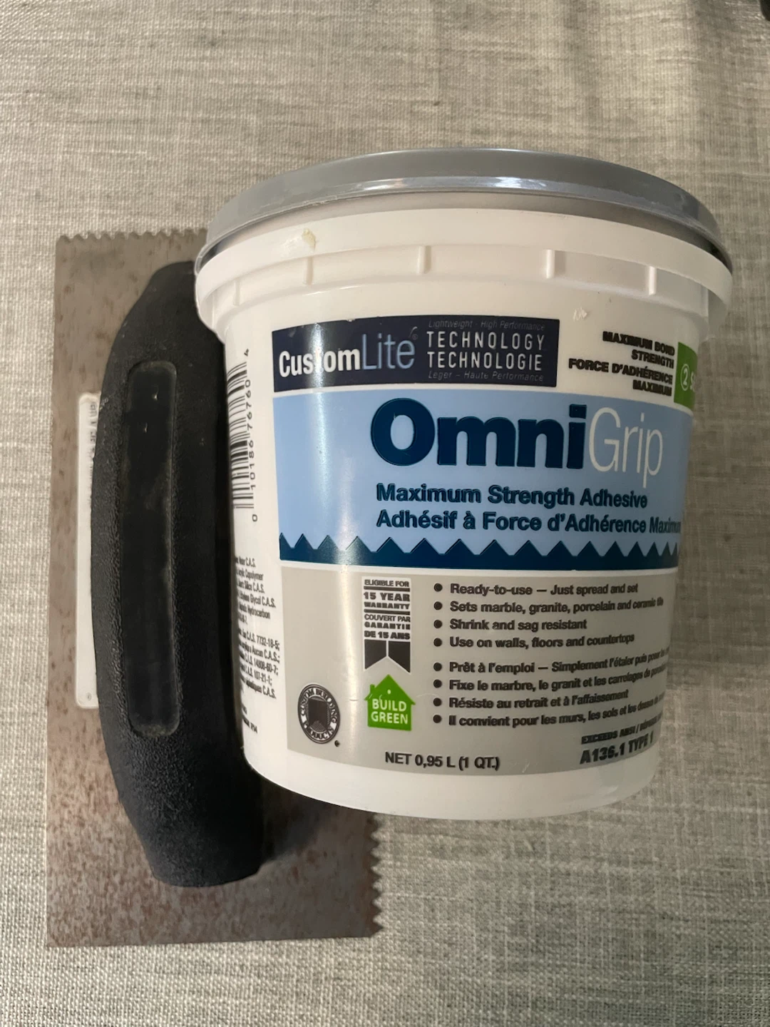 OmniGrip Tile Adhesive & Trowel