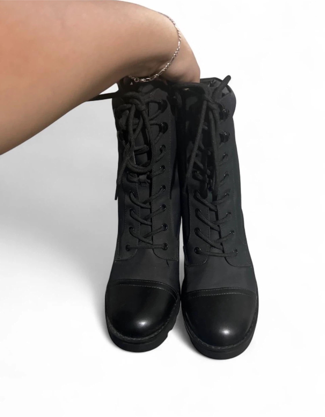 Guess Black Lace-Up Block Heel Boots - photo 2