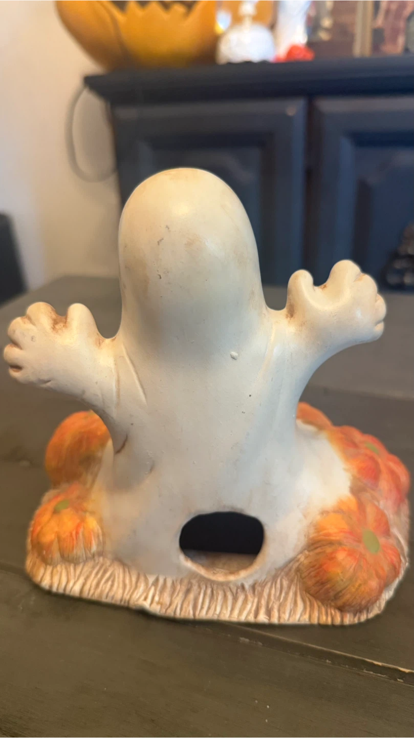 Ceramic Ghost and Pumpkin Halloween Decoration - photo 2