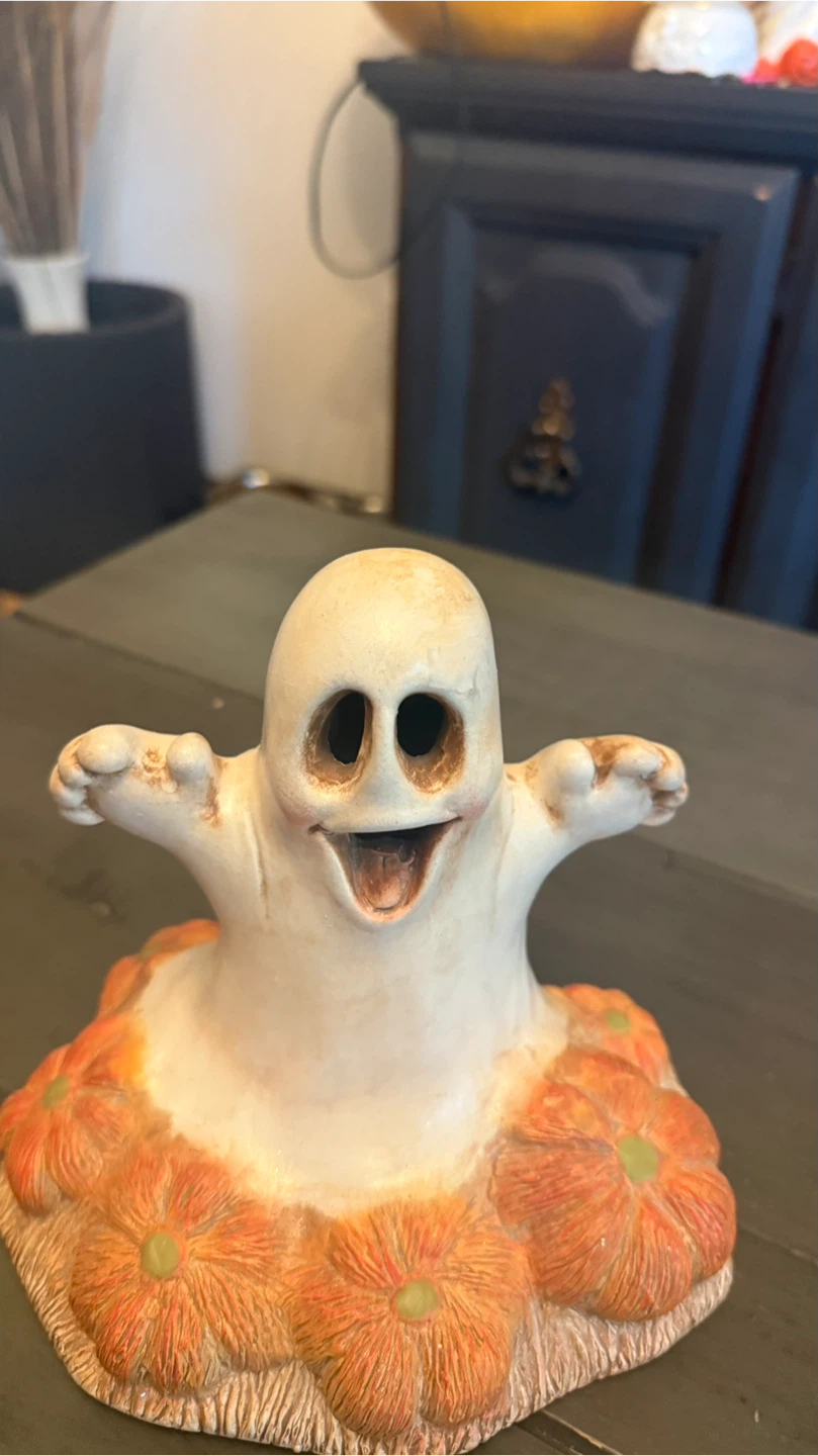 Ceramic Ghost and Pumpkin Halloween Decoration - photo 5
