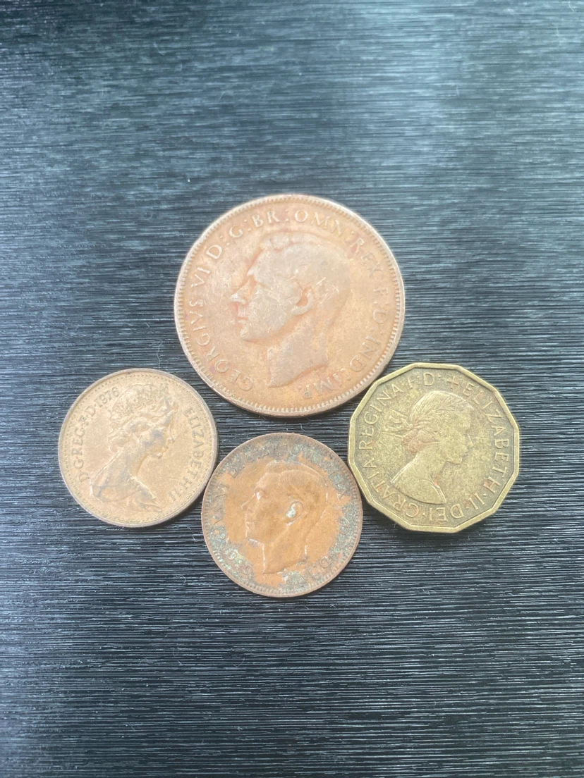 Set of 4 Vintage British Coins