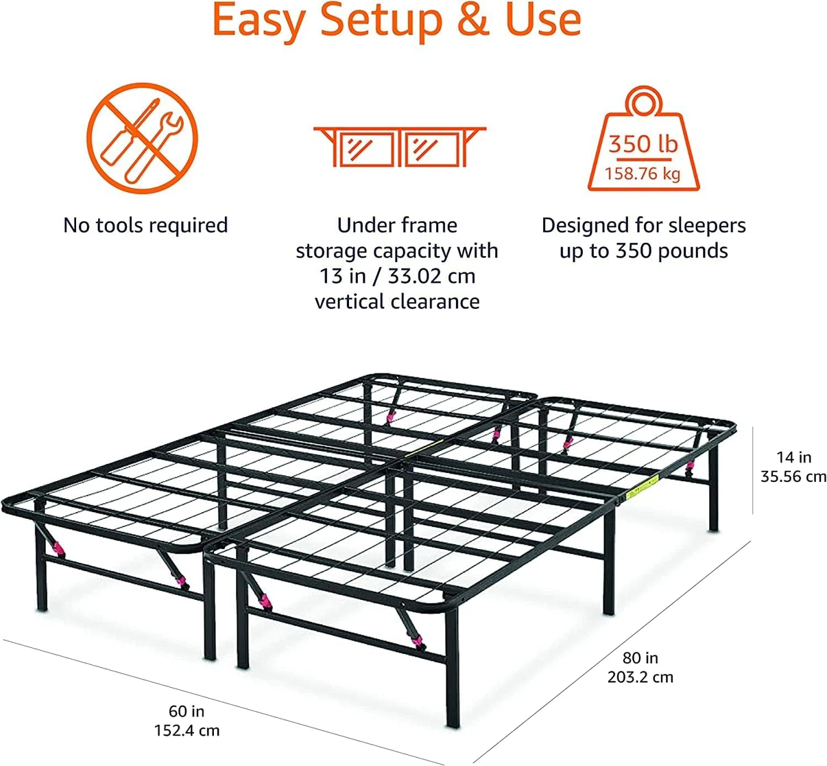 Queen Size Metal Platform Bed Frame - photo 2