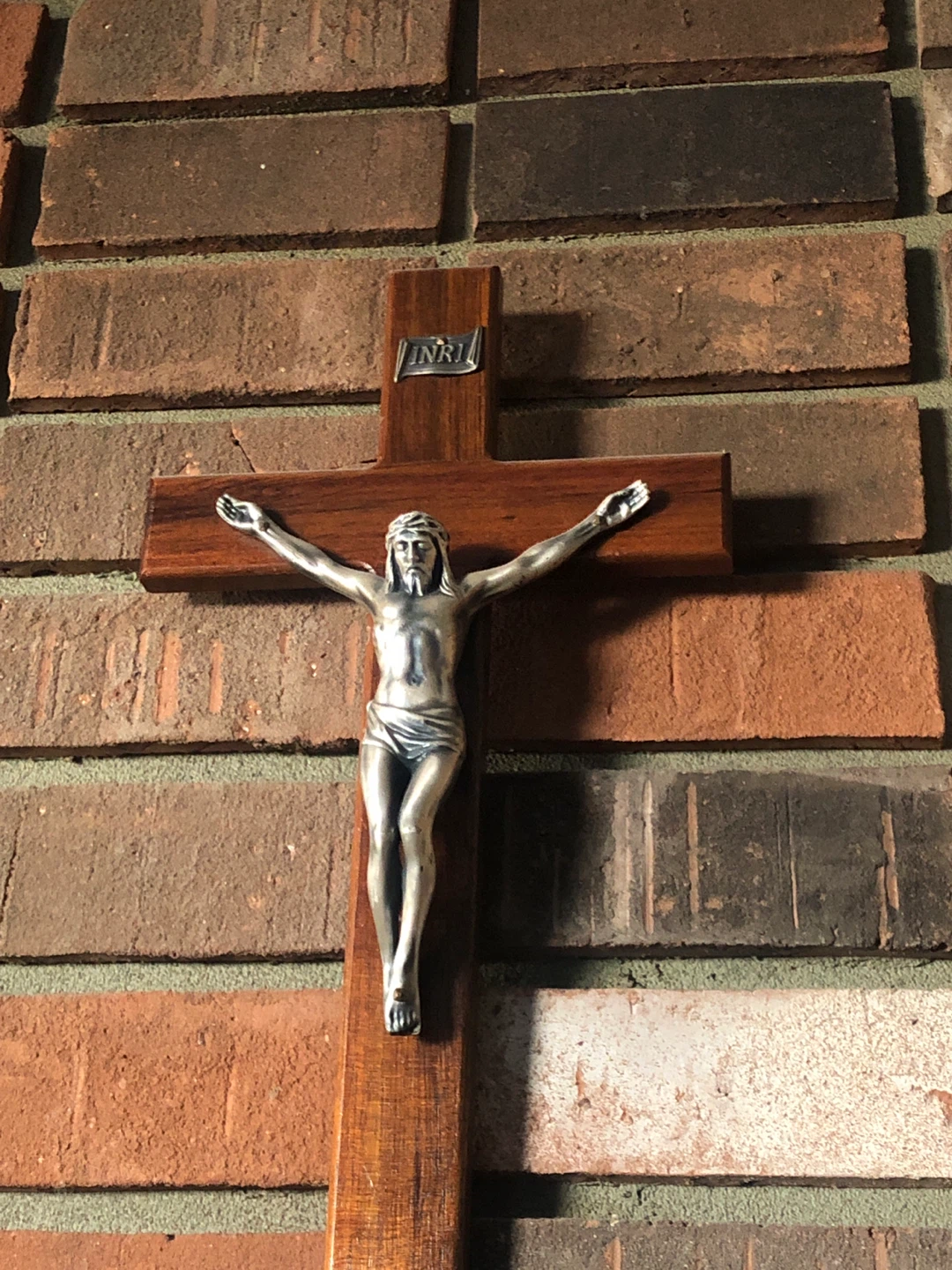 Wooden Crucifix with Metal Corpus 🏈