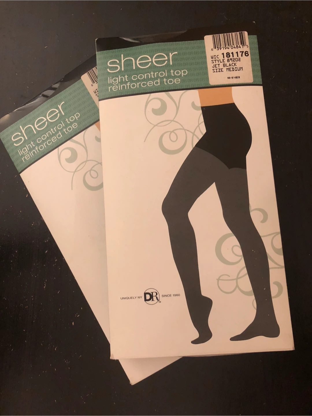 🏈Two Pairs of Sheer Pantyhose Jet Black Medium