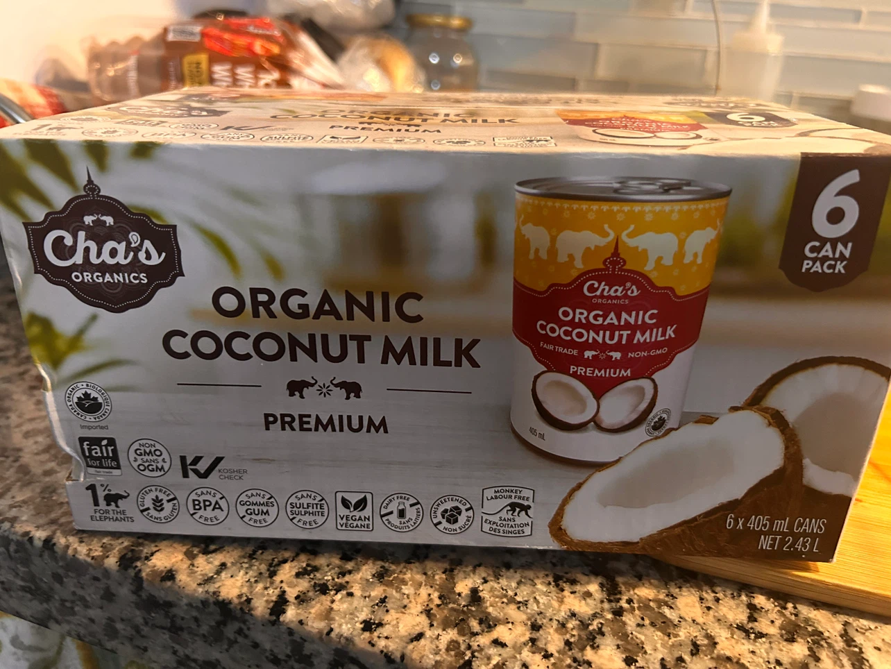Cha's Organics Premium Coconut Milk 6-Pack🏈
