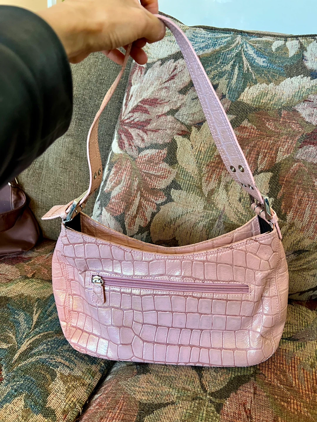 Saint Jack London Pink Croc-Embossed Shoulder Bag - photo 2