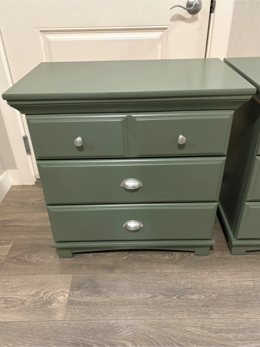 Set of Two Sage Green Bedside Tables - photo 3