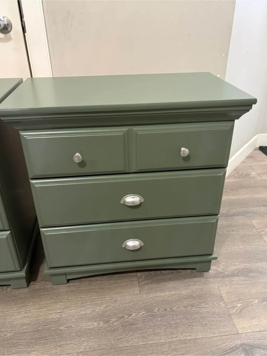 Set of Two Sage Green Bedside Tables - photo 4