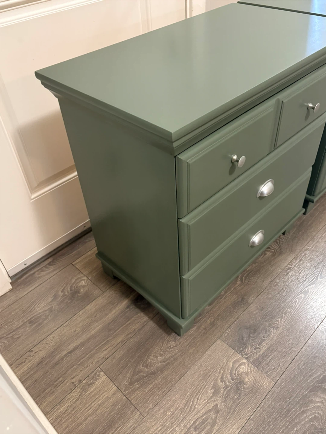Set of Two Sage Green Bedside Tables - photo 5