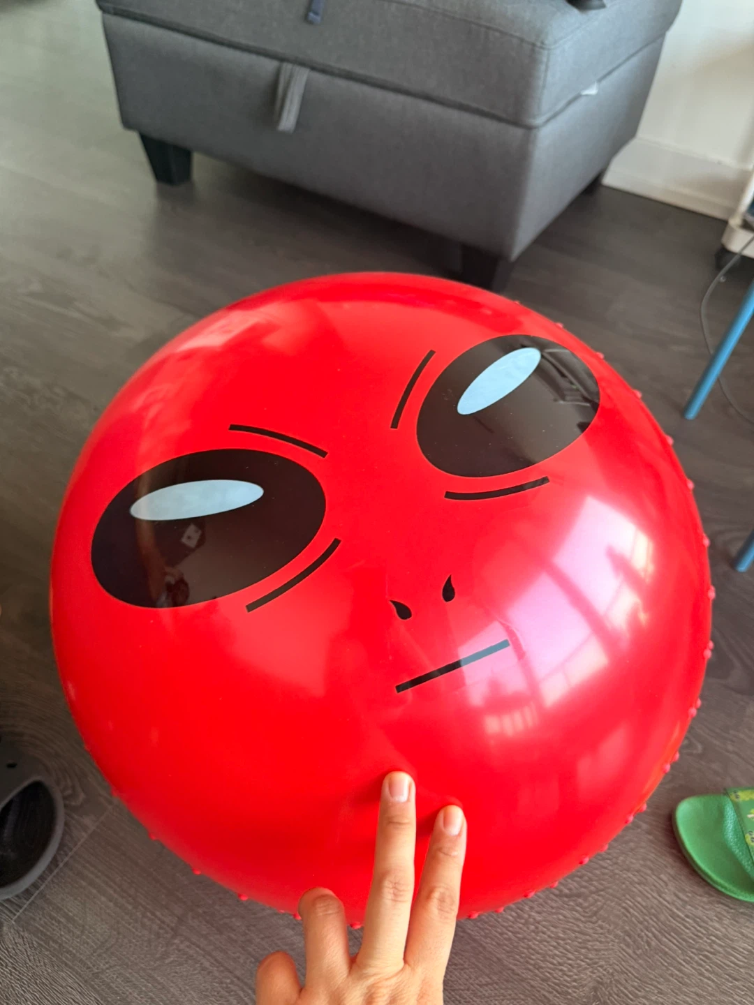 Huge Red Alien Face Hopping Ball