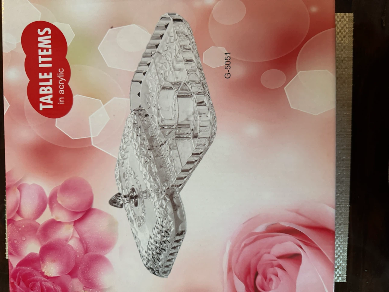 Acrylic Divided Serving Tray with Lid G-5051