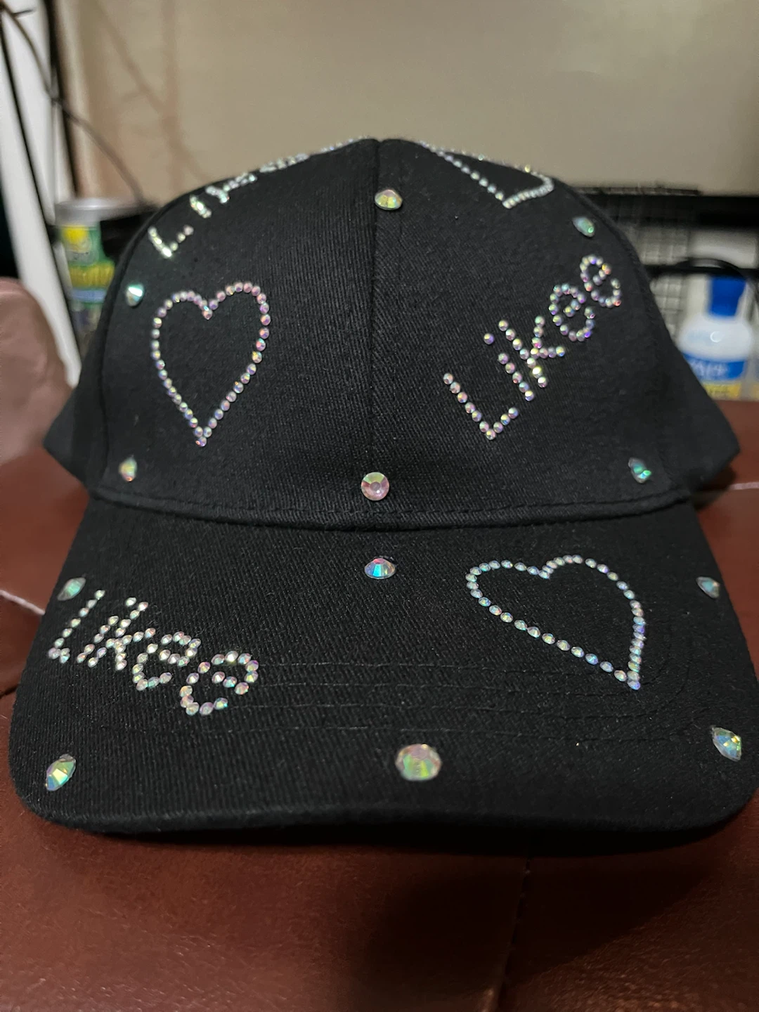 Black Rhinestone Baseball Cap - photo 2