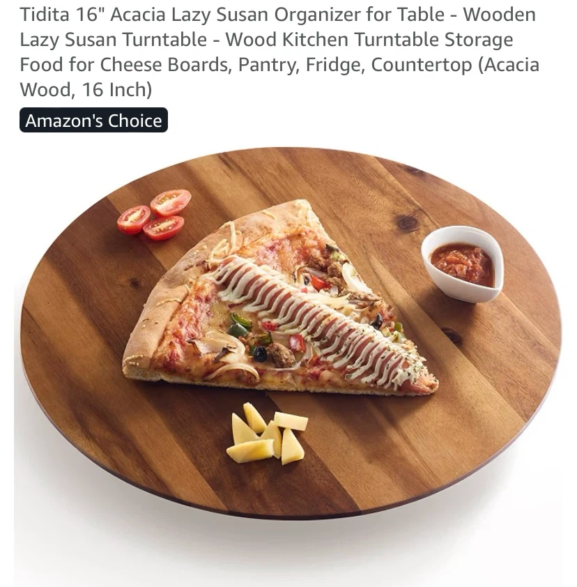 New 16" Acacia Wood Lazy Susan Charcuterie Board