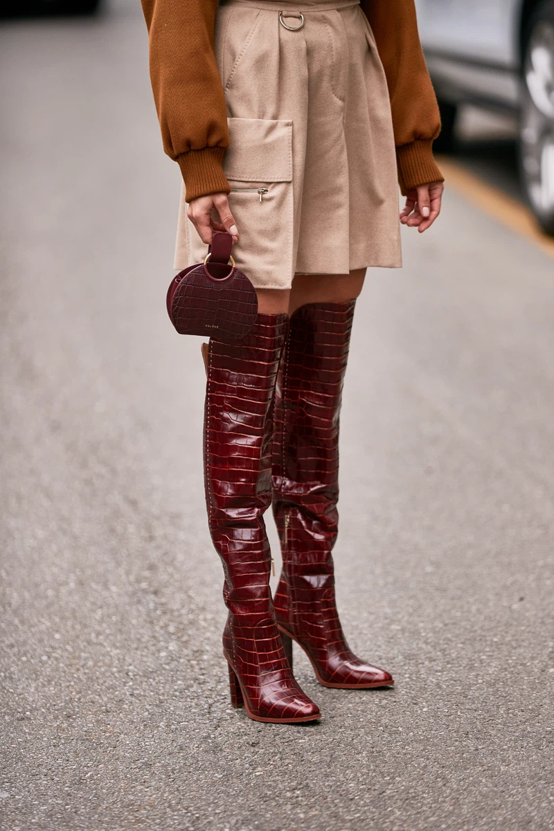 Max Mara over the knee croc boots - blood - photo 5