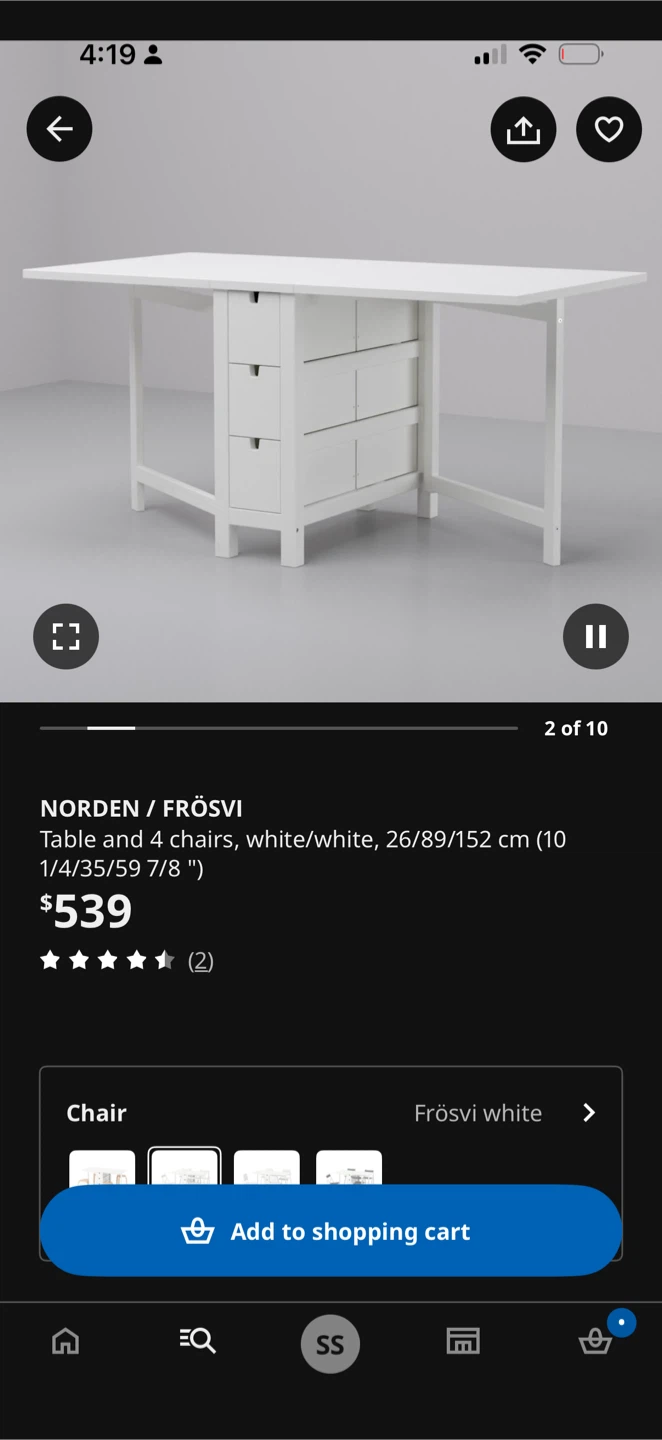 IKEA NORDEN Gateleg Table - White - photo 4