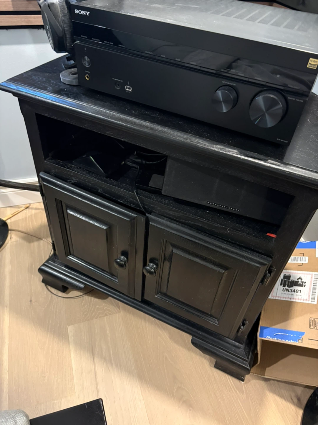 Black Wooden TV Media Console