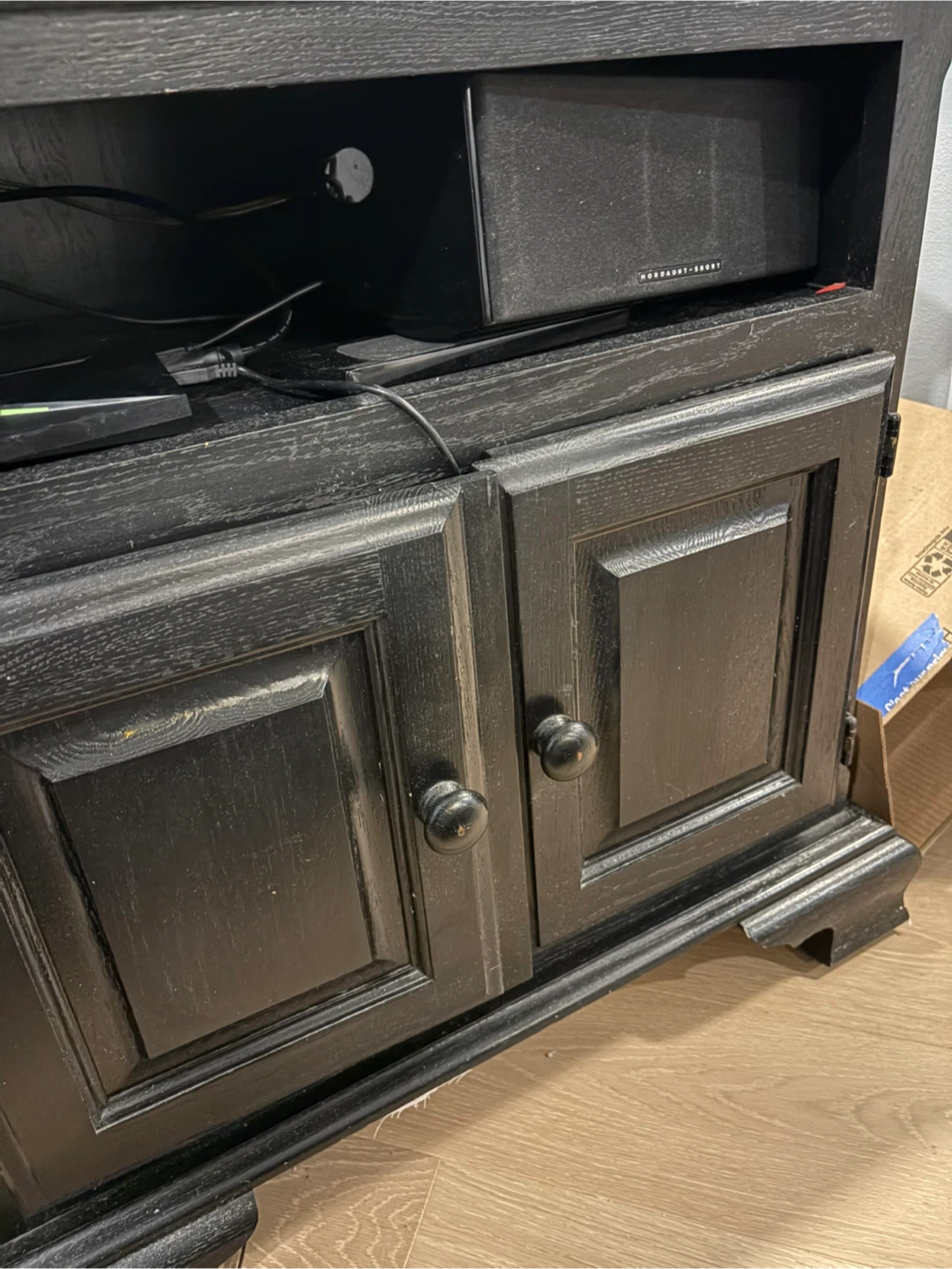 Black Wooden TV Media Console - photo 4