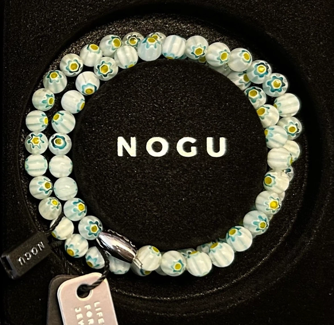 🩵🩵 NOGU Venetian Clematis Silver Millefiori Wrap 🩵🩵