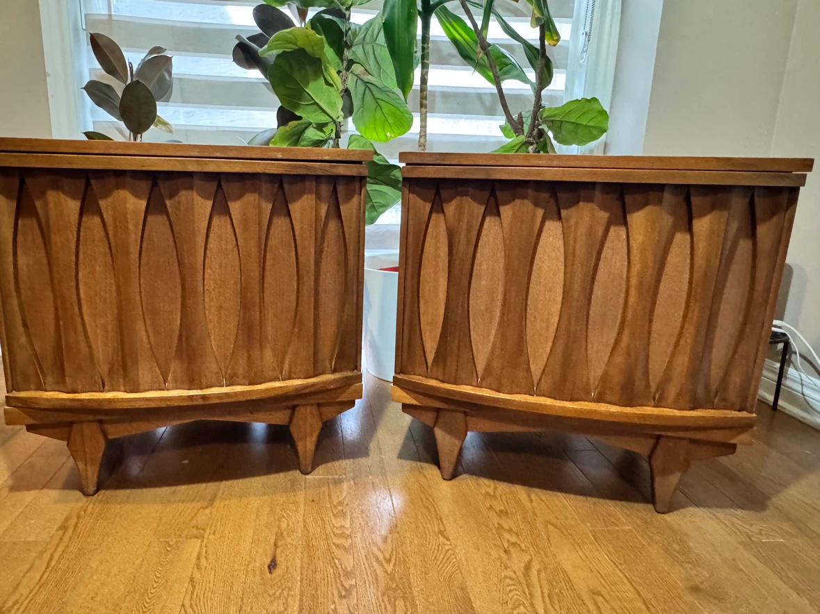 Pair of Mid-Century Modern Walnut Side Tables