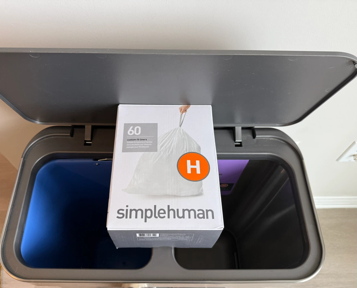 simplehuman Dual Compartment Recycling Bin with Size H Liners - photo 2