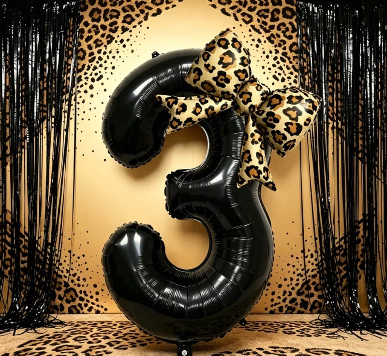Leopard Print Bow Number Balloons - photo 2
