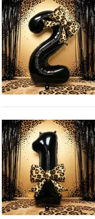 Leopard Print Bow Number Balloons - photo 4