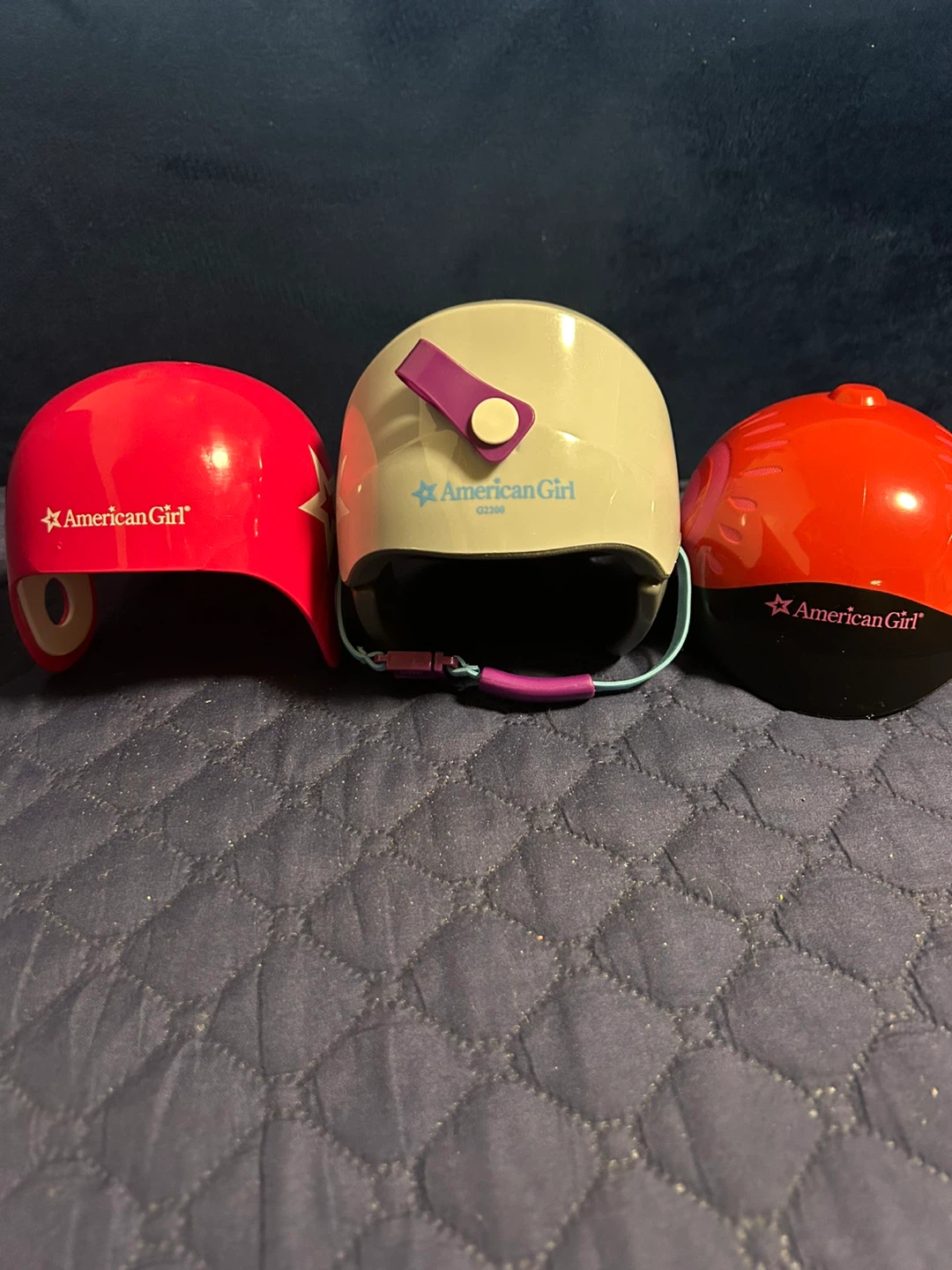 American Girl Doll Helmets, Set of 3