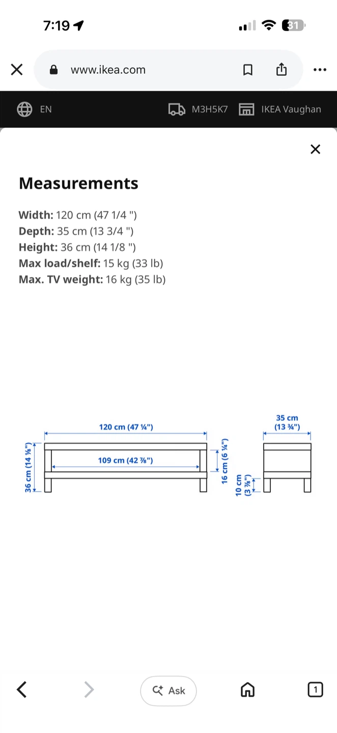 IKEA LACK TV Bench - White - photo 5