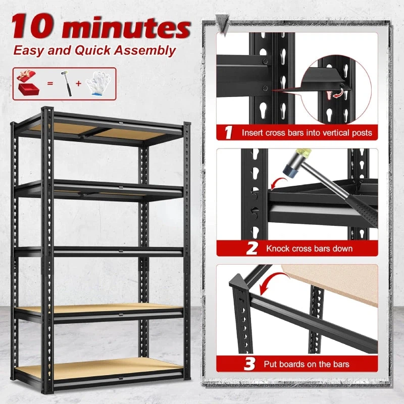 REIBII 5-Tier Shelving Boltless Storage Rack - photo 5