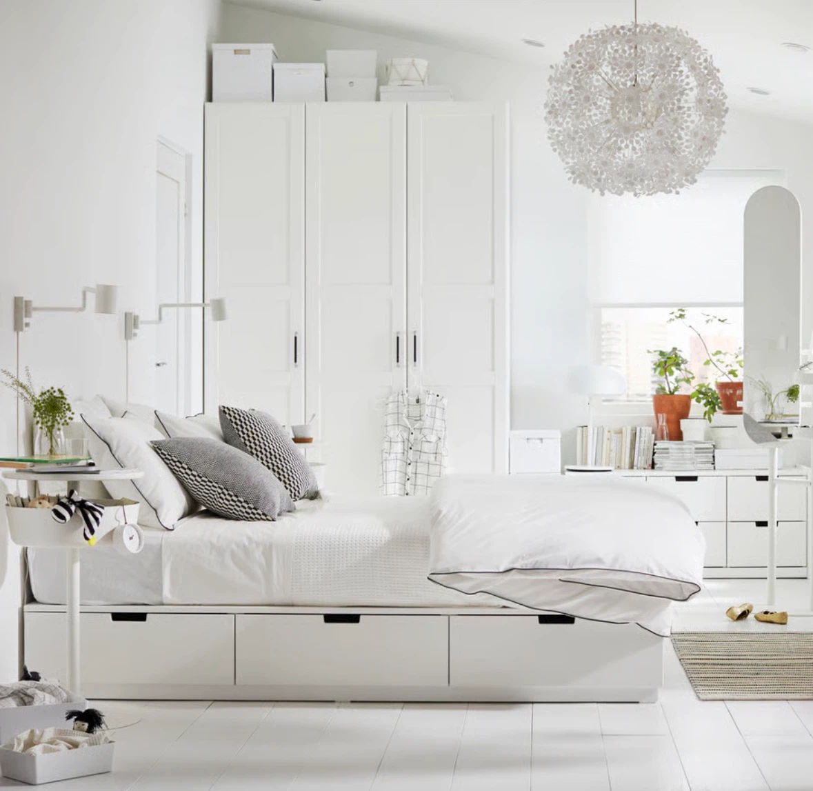 IKEA NORDLI Bed frame with storage, white, 160x200 cm (Queen) - photo 2