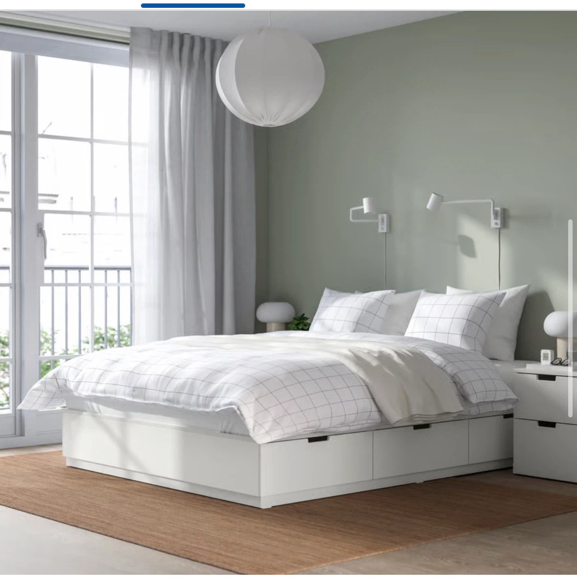 IKEA NORDLI Bed frame with storage, white, 160x200 cm (Queen) - photo 3