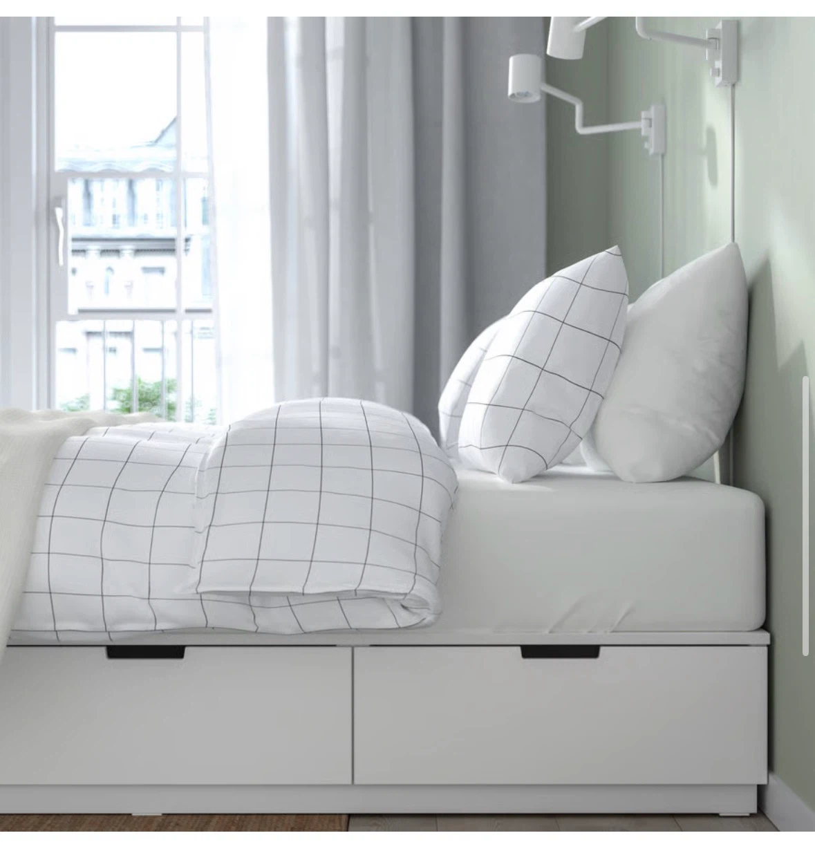IKEA NORDLI Bed frame with storage, white, 160x200 cm (Queen) - photo 4