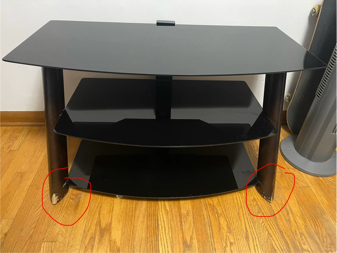 🏈 Black Glass 3-Tier TV Stand