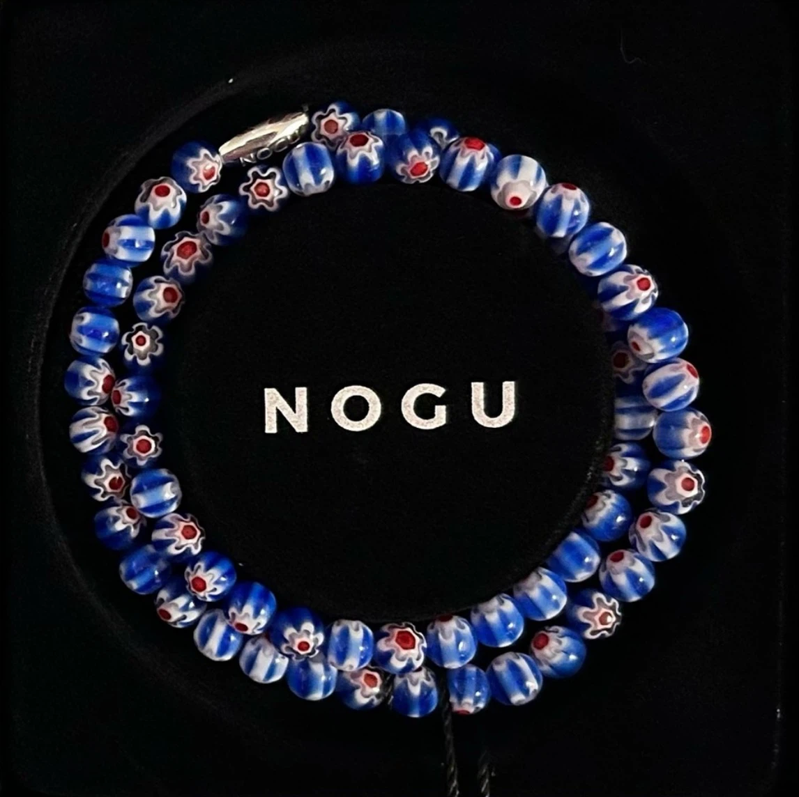 ❤️💙 NOGU Italian Iris Silver Millefiori Wrap 💙❤️
