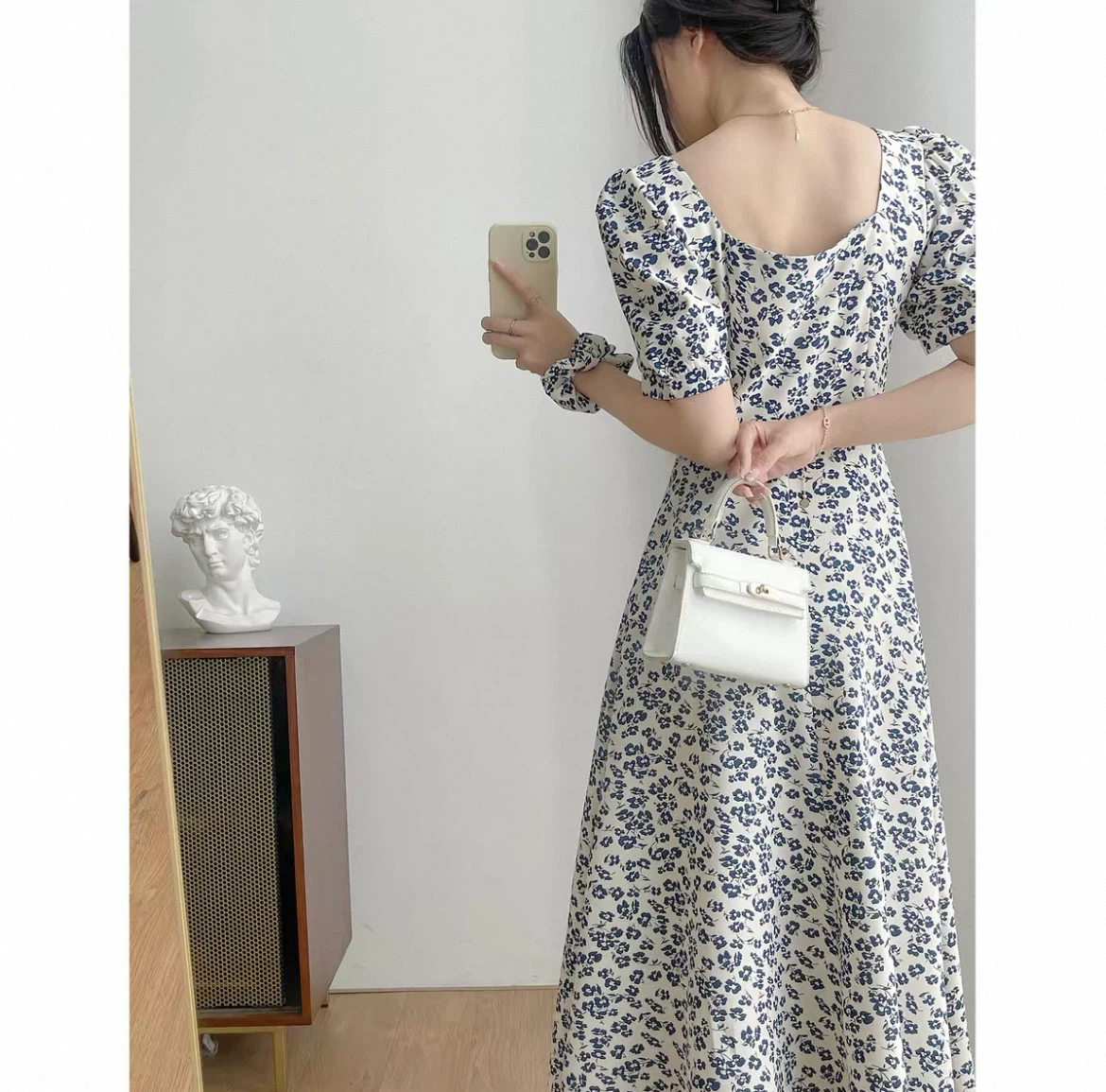 Floral Print Puff Sleeve Midi Dress - photo 2