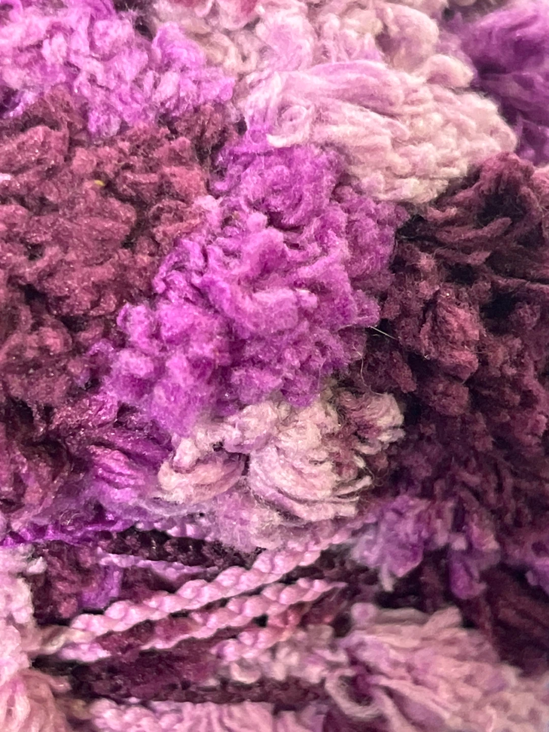 Discontinued Red Heart Pomp-a-Doodle Yarn Plush Plum (4 Skeins) - photo 4