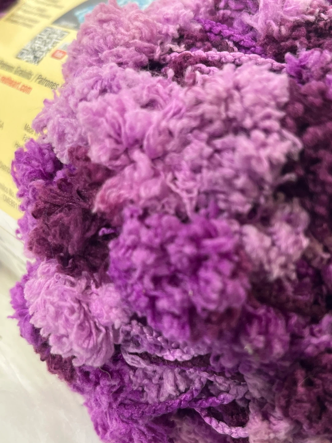 Discontinued Red Heart Pomp-a-Doodle Yarn Plush Plum (4 Skeins) - photo 5