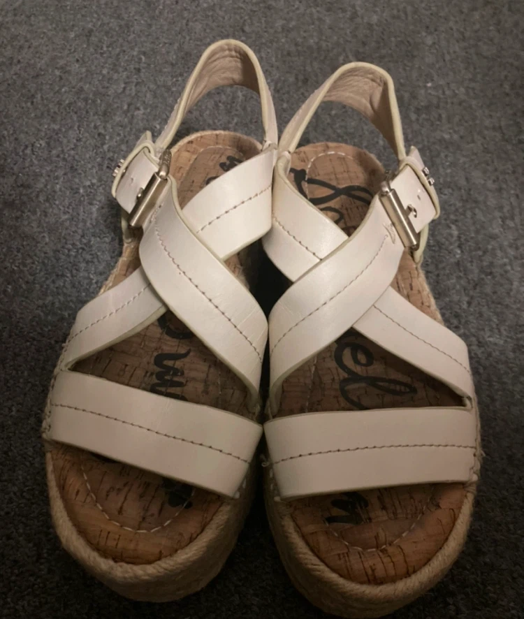 Sam Edelman White Espadrille Sandals🏈
