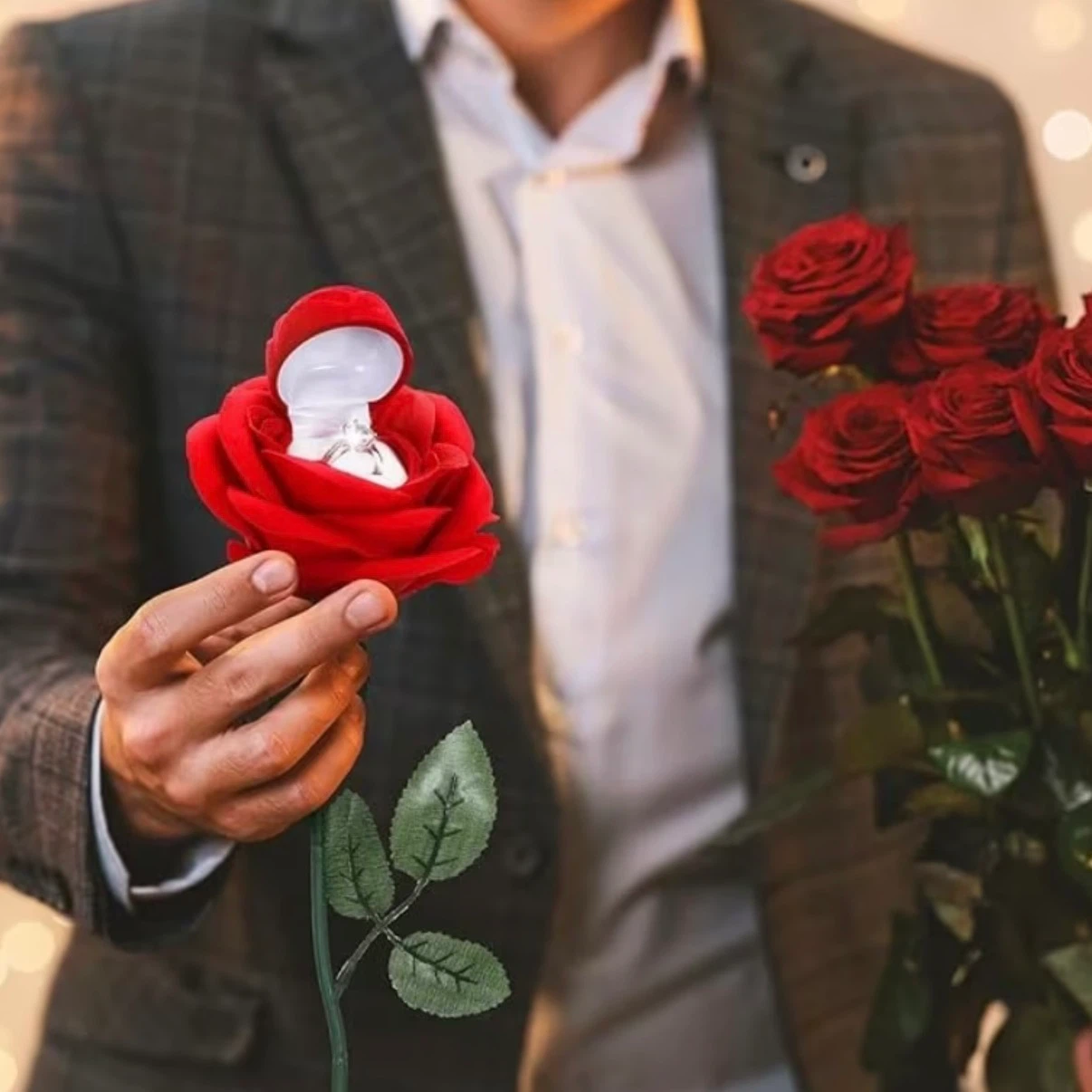 Red Rose Ring Box - Perfect for Proposals or Valentine’s Day!