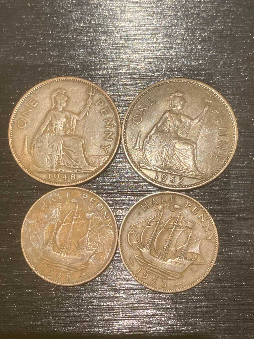 Vintage British Penny and Half Penny Coin Collection - photo 2