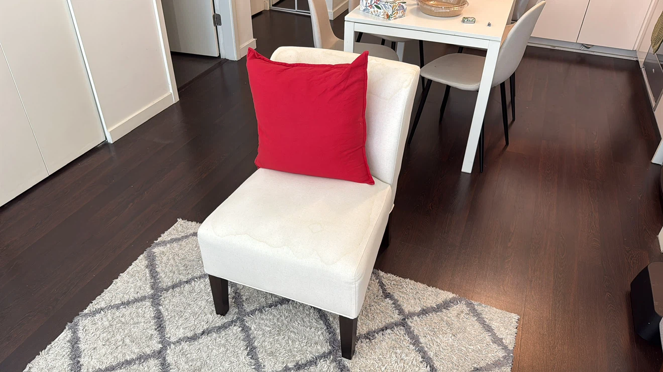 2 White Upholstered Accent Chair