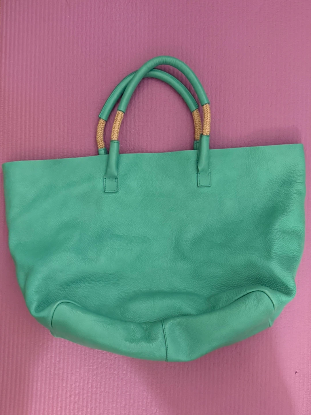 NEW✨🏈Green Leather Tote Bag