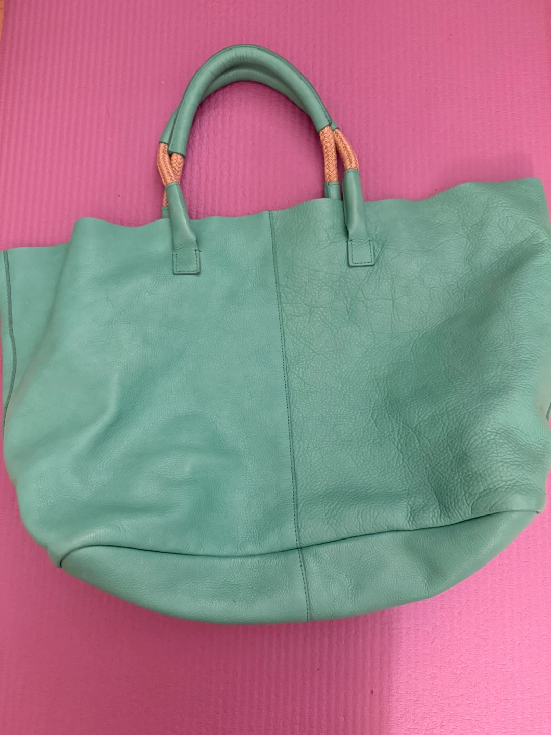 NEW✨🏈Green Leather Tote Bag - photo 3