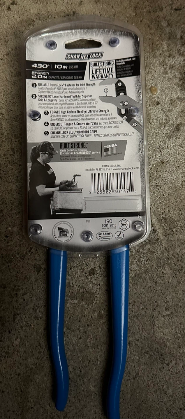 Channellock 10 inch Tongue and Groove Pliers - photo 2