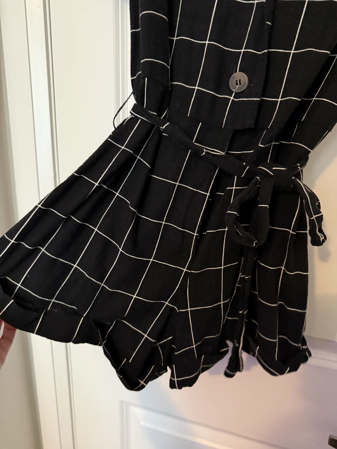 Forever 21 Black and White Grid Romper - photo 2