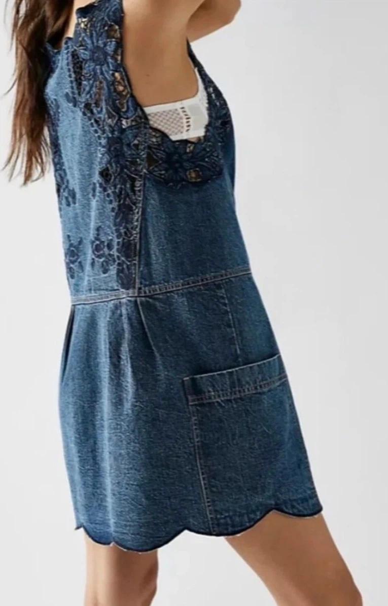 We The Free Denim Lace Dress - photo 3