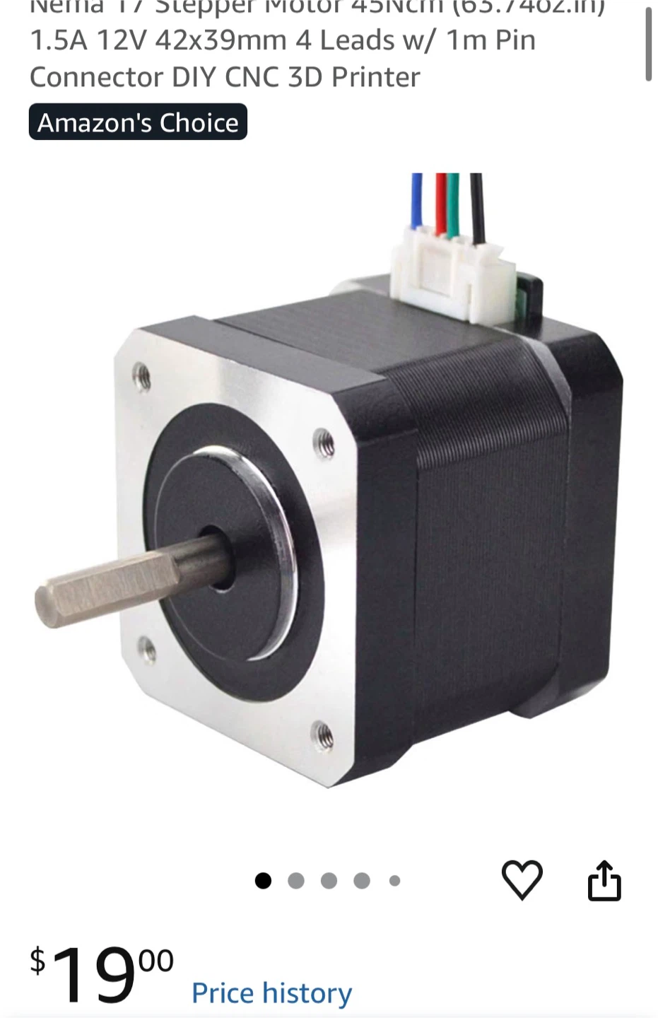 Nema 17 Stepper Motor 17HS15-1504S-X1 - photo 2